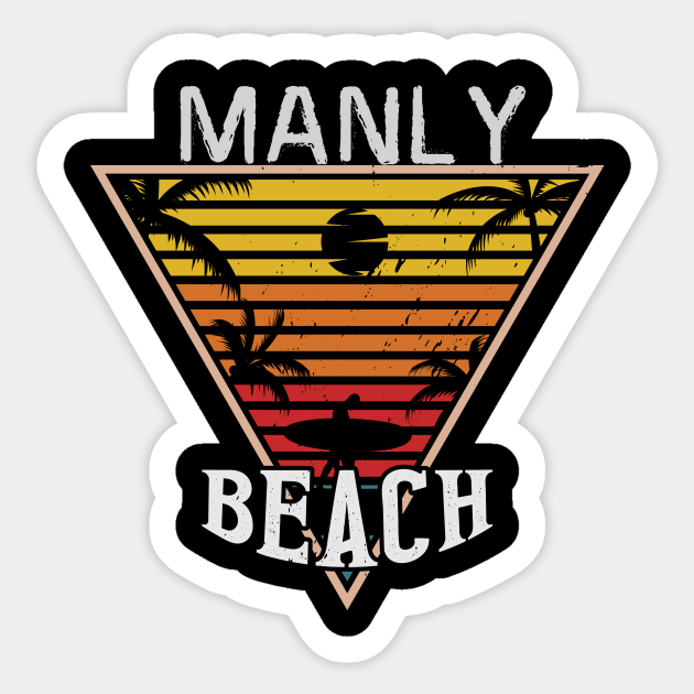Beach day in Manly Manly Sticker TeePublic